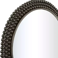 Black Metal Tiered Bead Frame Wall Mirror