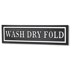 Black Metal Wash Dry Fold Wall Sign