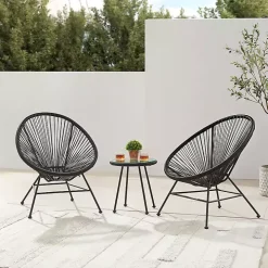 Black Metal Wicker Outdoor Chair