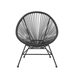 Black Metal Wicker Outdoor Chair
