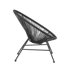 Black Metal Wicker Outdoor Chair