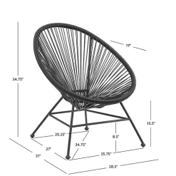 Black Metal Wicker Outdoor Chair