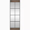 Black Metal Window Grid Standing Mirror