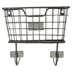 Black Metal Wire Mail Wall Pocket