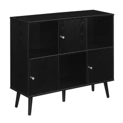 Black Mid-Century Modern Cubby Cabinet