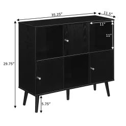 Black Mid-Century Modern Cubby Cabinet