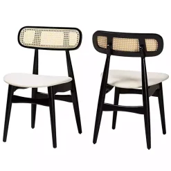Black Mid-Century Modern Dining Chairs, Set of 2