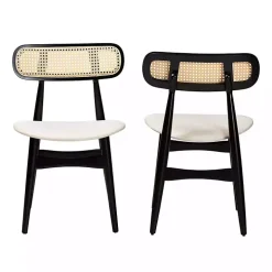 Black Mid-Century Modern Dining Chairs, Set of 2