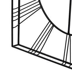 Black Minimal Square Open Face Clock