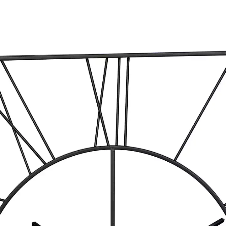 Black Minimal Square Open Face Clock