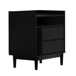Black Modern Frame Wood Nightstand