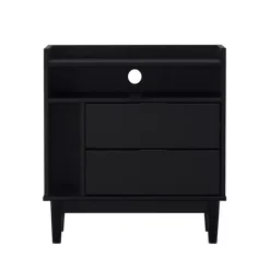 Black Modern Frame Wood Nightstand