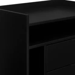 Black Modern Frame Wood Nightstand