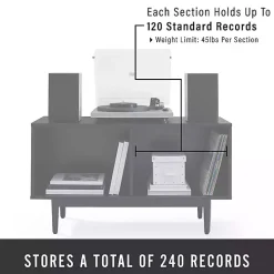 Black Modern Wood Console Table, 40 in.