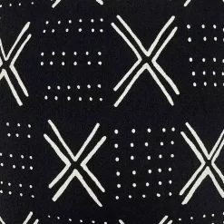 Black Mudcloth Cotton Throw Pillow
