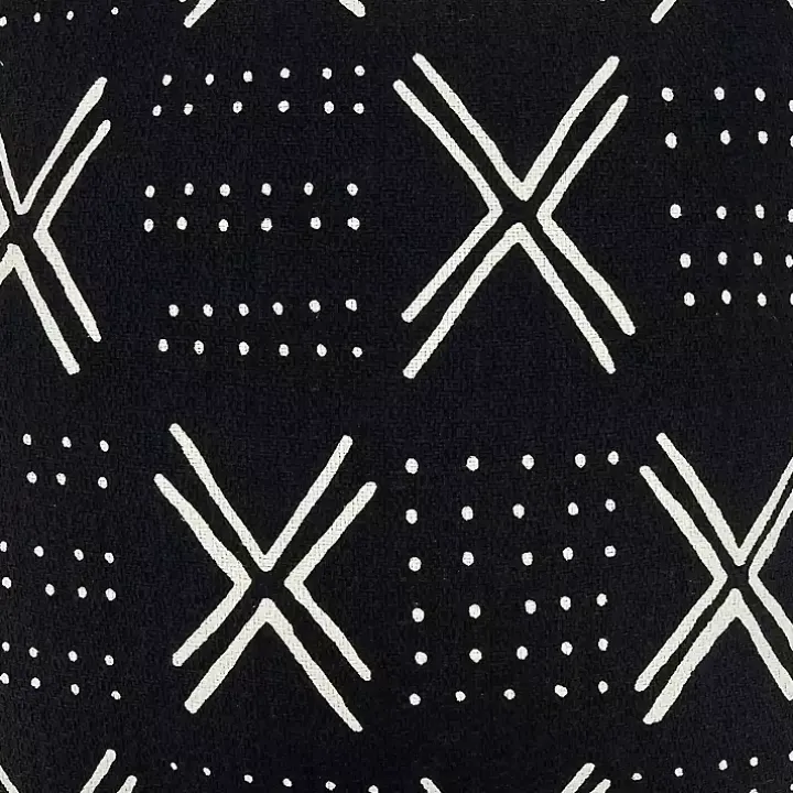 Black Mudcloth Cotton Throw Pillow