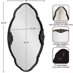 Black Novella Baroque Wall Mirror