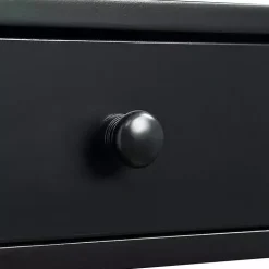 Black Octagon 2-Shelf Console Table