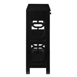 Black Octagon 2-Shelf Console Table