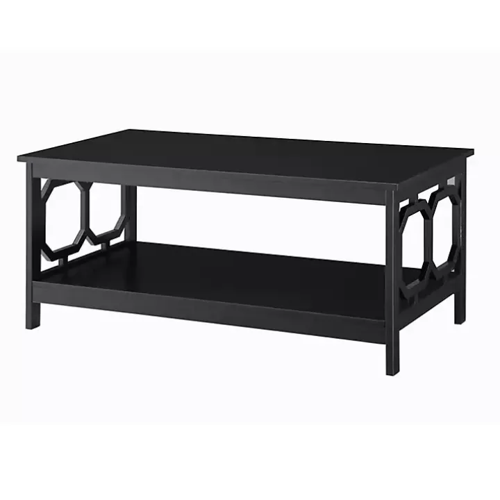 Black Octagon Single Shelf Coffee Table