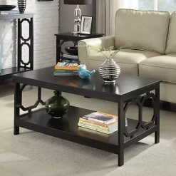 Black Octagon Single Shelf Coffee Table