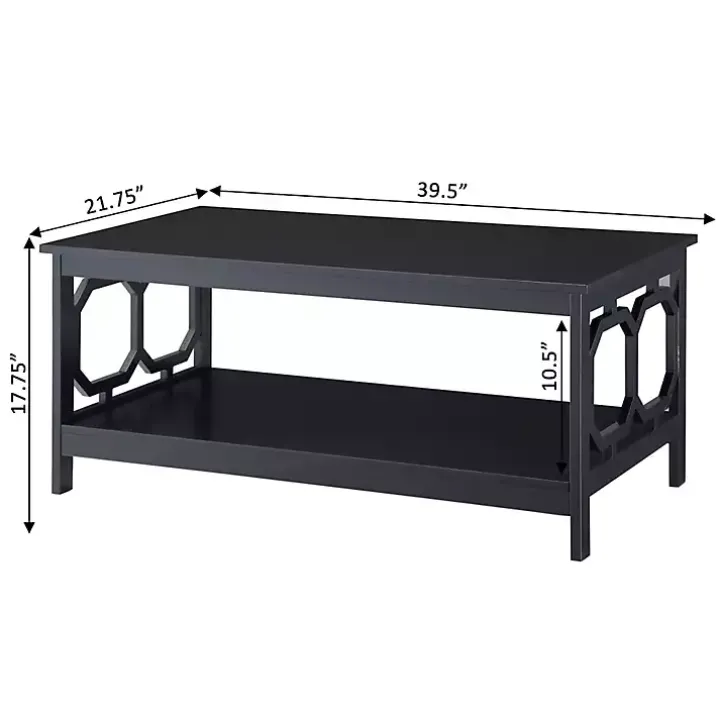Black Octagon Single Shelf Coffee Table