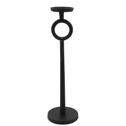 Black Open Circle Taper Candle Holder, 21 in.