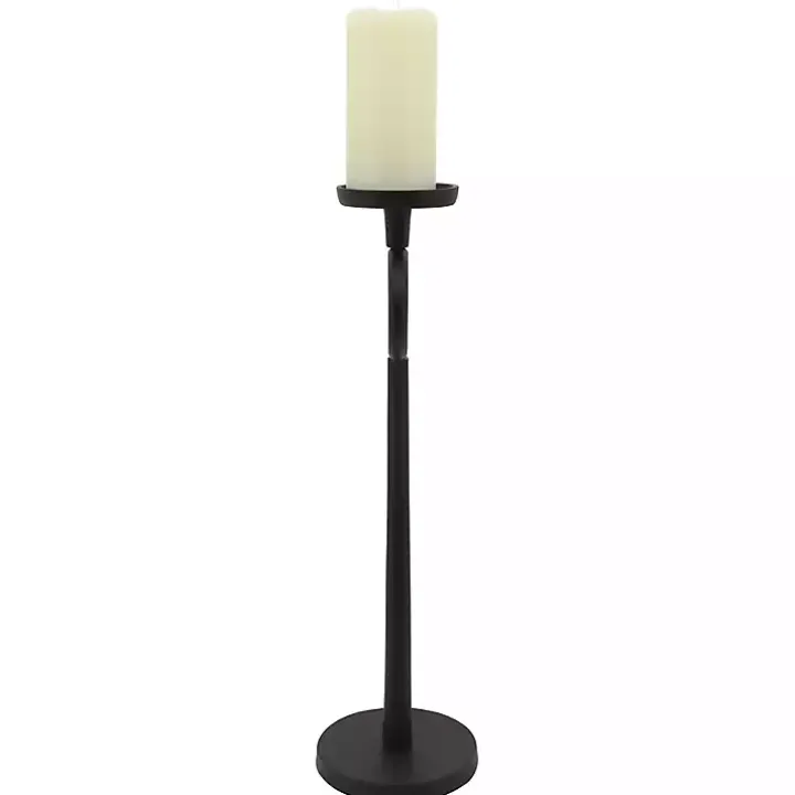 Black Open Circle Taper Candle Holder, 21 in.