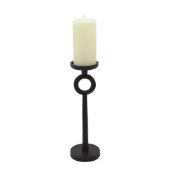 Black Open Circle Taper Candle Holder, 13 in.