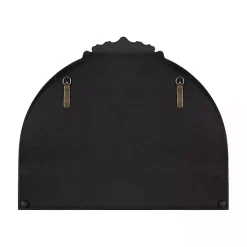 Black Ornate Arch Wall Mirror with Shelf