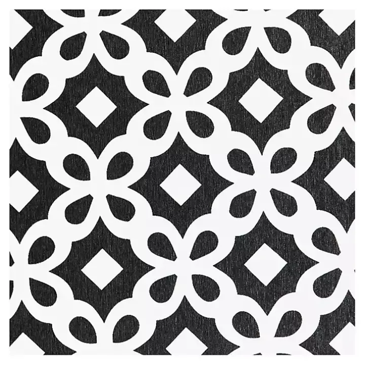 Black Patterned Stone Bath Mat