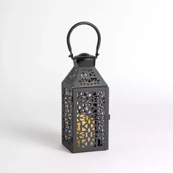 Black Pierced Metal Lantern, 13 in.