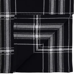 Black Plaid Cotton Table Runner, 72 in.