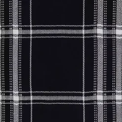 Black Plaid Cotton Table Runner, 72 in.