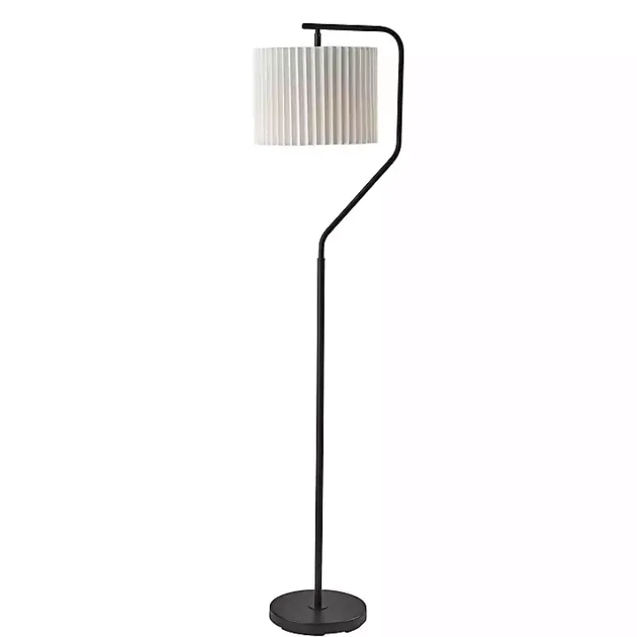 Black Pleated Shade Floor Lamp