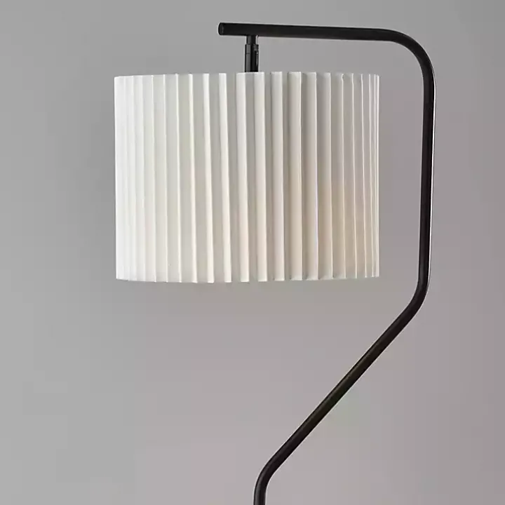 Black Pleated Shade Floor Lamp