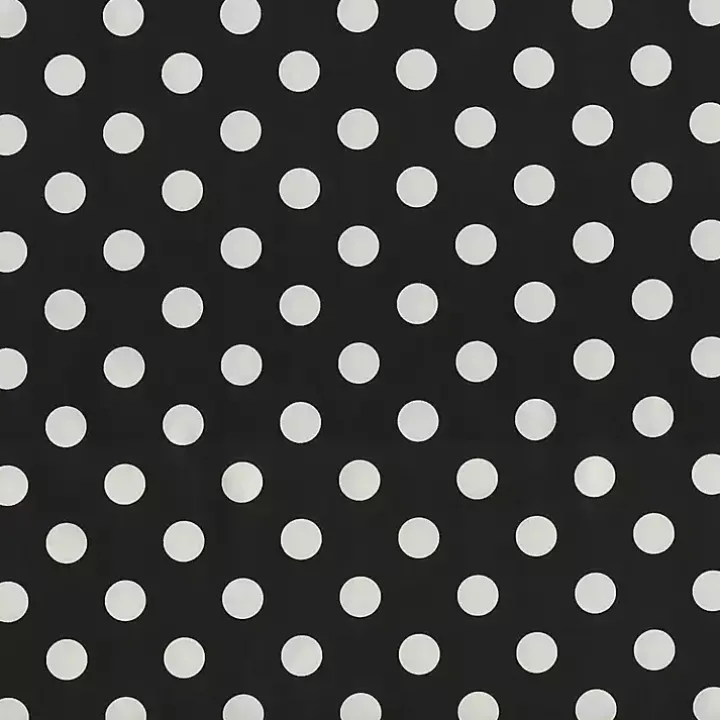 Black Polka Dot Wicker Chair Cushions, Set of 2