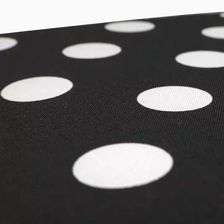 Black Polka Dot Wicker Chair Cushions, Set of 2