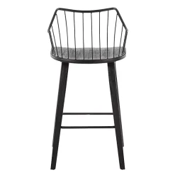 Black Poplar Wood Swivel Counter Stool
