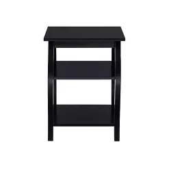 Black Prismatic Wood Accent Table