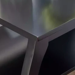 Black Prismatic Wood Accent Table