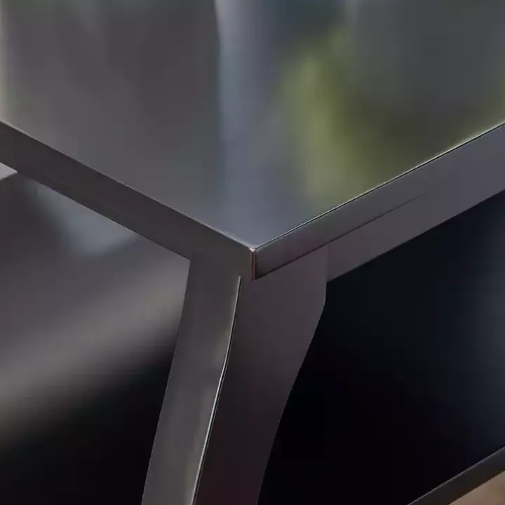 Black Prismatic Wood Accent Table