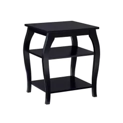 Black Prismatic Wood Accent Table