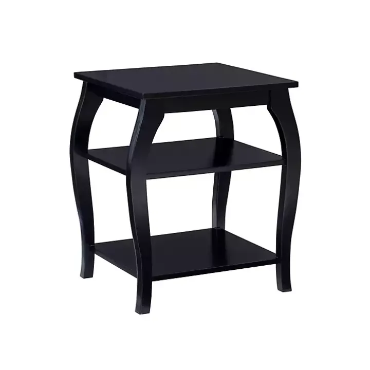 Black Prismatic Wood Accent Table