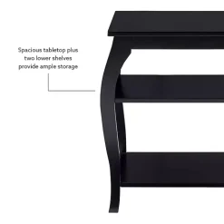 Black Prismatic Wood Accent Table