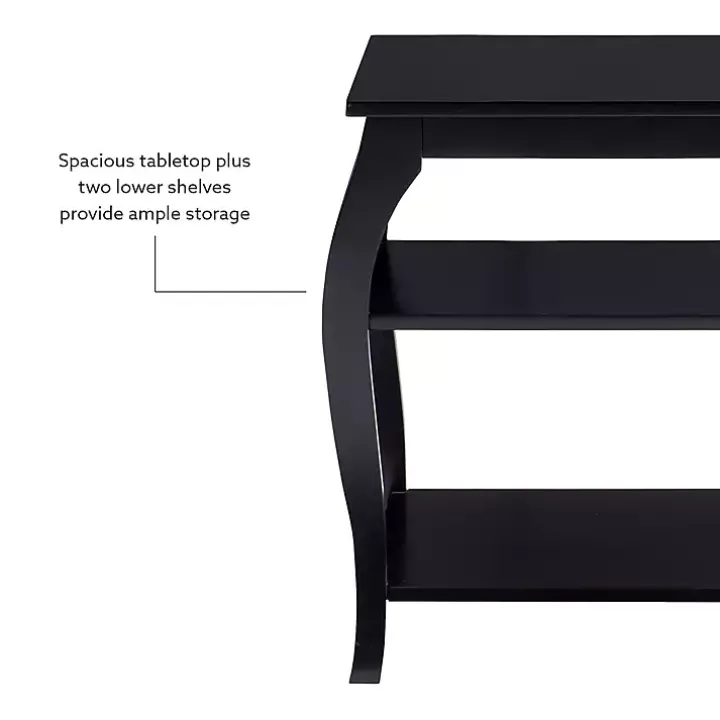 Black Prismatic Wood Accent Table