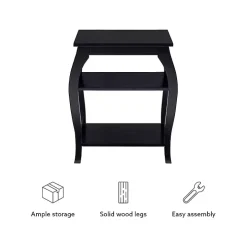 Black Prismatic Wood Accent Table