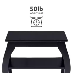 Black Prismatic Wood Accent Table