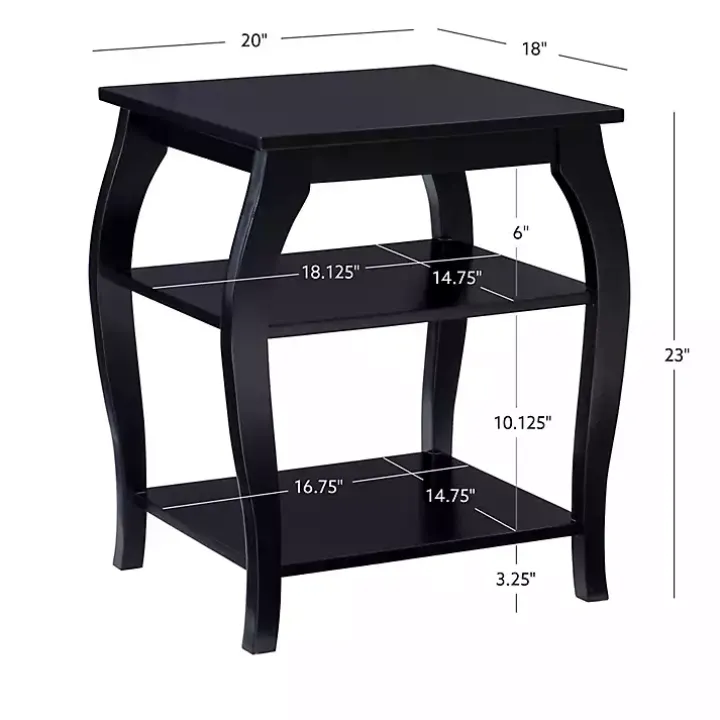 Black Prismatic Wood Accent Table