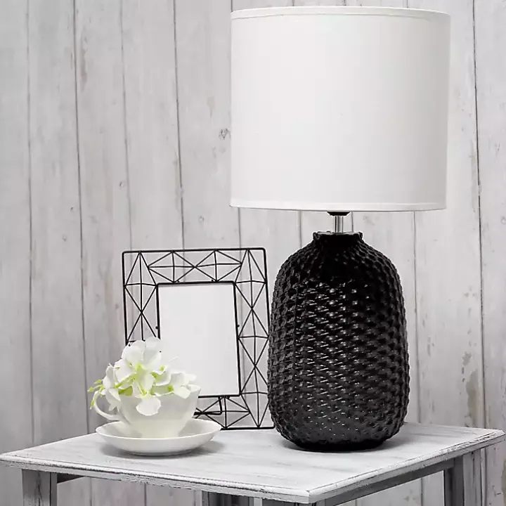 Black Purled Ceramic Table Lamp